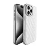 Quilted Leather iPhone Case Silver