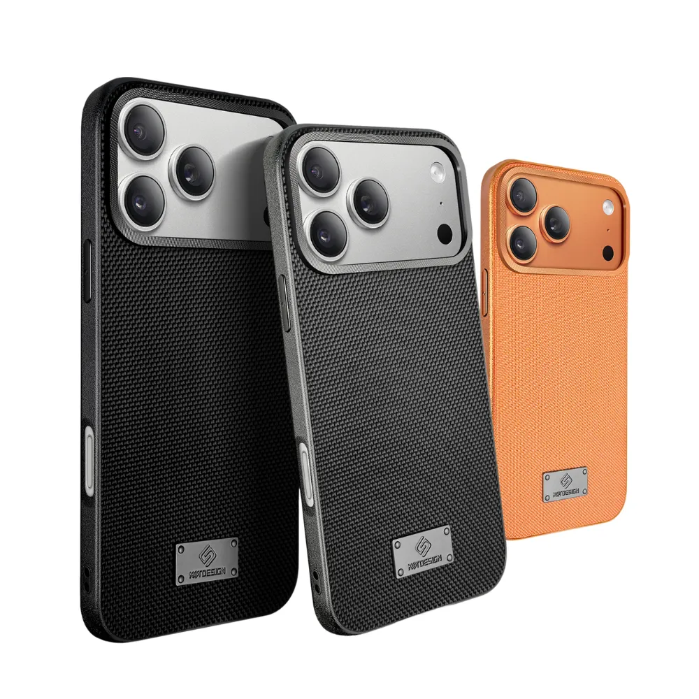 Fabric Texture iPhone Case Orange – iPhone 17 Pro & Pro Max - Image 4