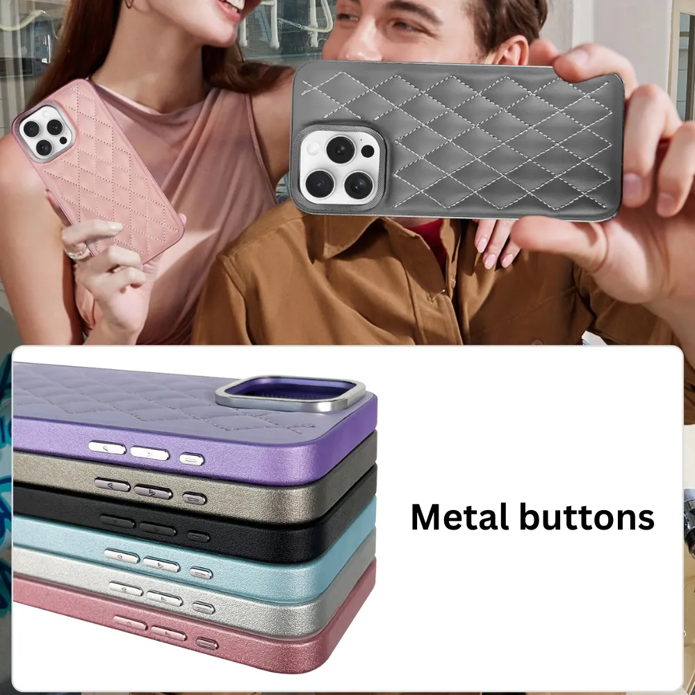 Quilted Leather iPhone Case Black - iPhone 16 / 17 Series (Pro & Pro Max ) - Image 5