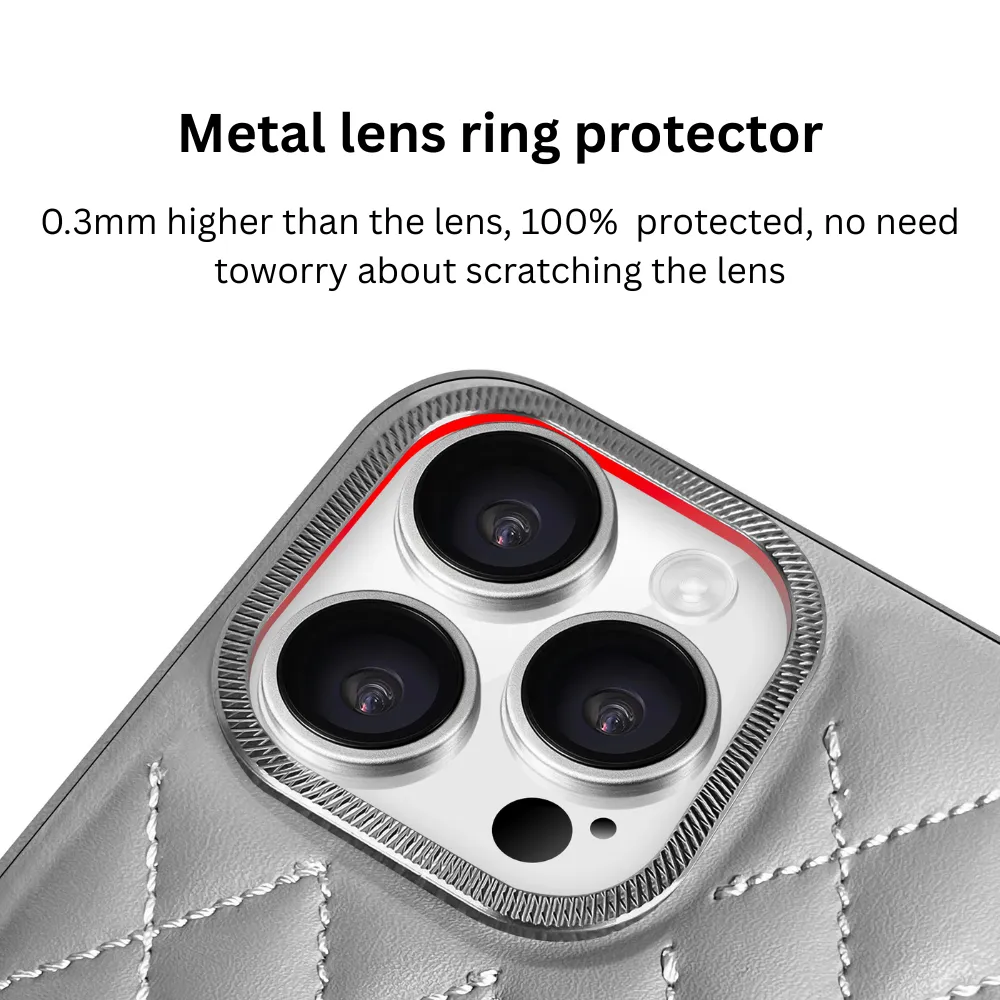 Quilted Leather iPhone Case Black - iPhone 16 / 17 Series (Pro & Pro Max ) - Image 2