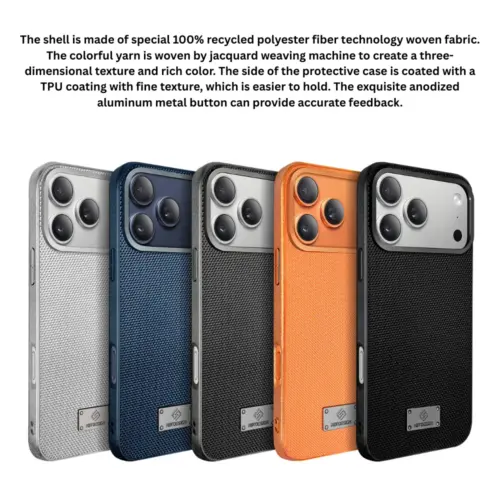 Alternative view of Fabric Texture iPhone Case Black – iPhone 17 Pro & Pro Max
