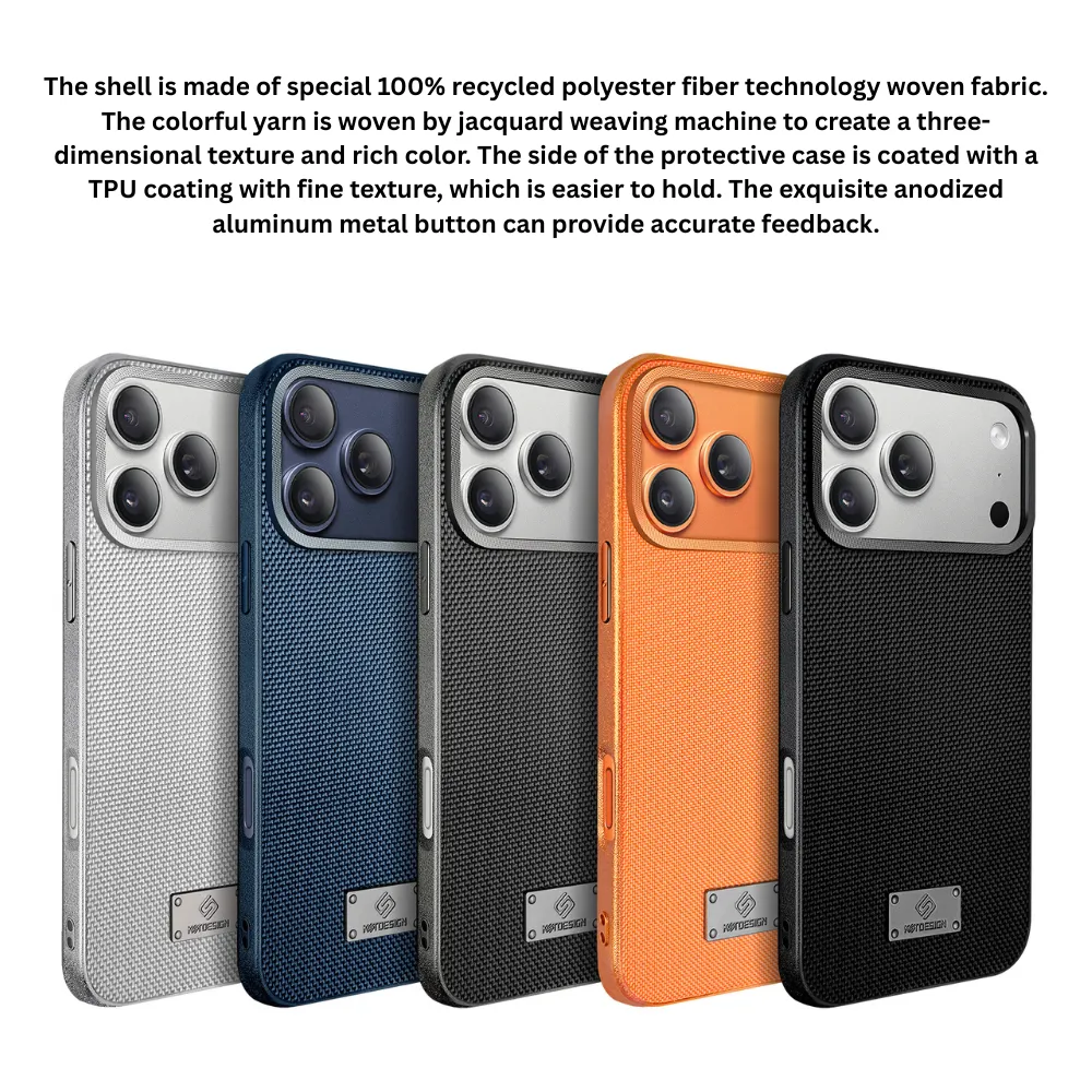 Fabric Texture iPhone Case Orange – iPhone 17 Pro & Pro Max - Image 3