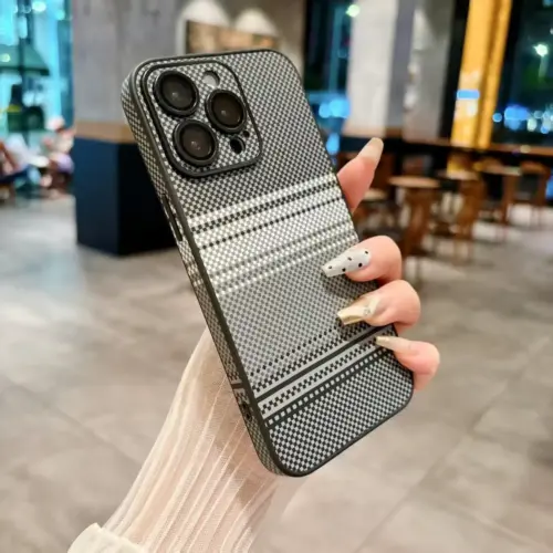 Alternative view of Woven Pattern iPhone Case Black – iPhone 15 / 16 / 17 Series (Pro & Pro Max)