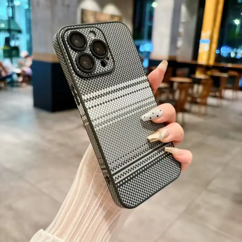 Woven Pattern iPhone Case Black – iPhone 15 / 16 / 17 Series (Pro & Pro Max) - Image 2