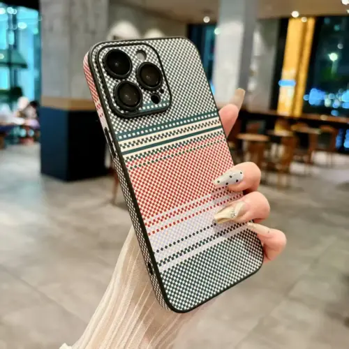 Alternative view of Woven Pattern iPhone Case Rust – iPhone 15 / 16 / 17 Series (Pro & Pro Max)