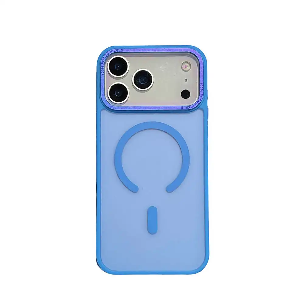 MagSafe Transparent iPhone Case Blue