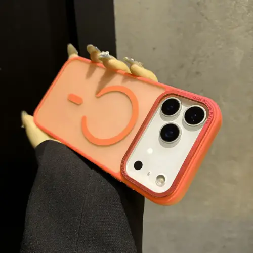 Alternative view of MagSafe Transparent iPhone Case Orange – iPhone 15 / 16 / 17 Series (Pro, Pro Max & Air)